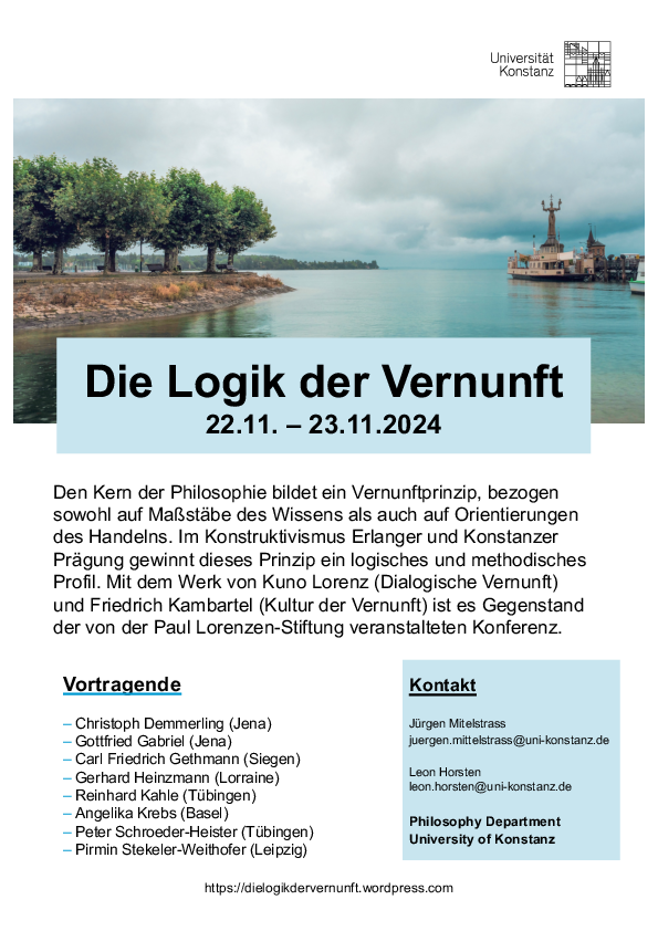 Plakat für die Logik der Vernunft Tagung